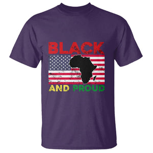 Black History Month T Shirt Black And Proud African American Pride US Flag Africa Map TS02 Purple Printyourwear