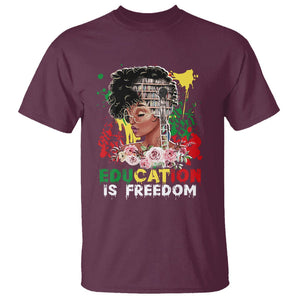 Black History Month T Shirt Black Educated African American Pride Women TS02 Maroon Printyourwear