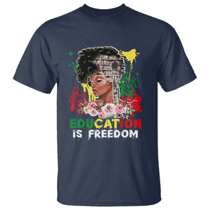 Black History Month T Shirt Black Educated African American Pride Women TS02 Navy Printyourwear