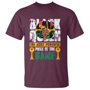 Black History Month T Shirt Black Queen The Most Powerful Piece In The Game Black Pride TS02 Maroon Printyourwear