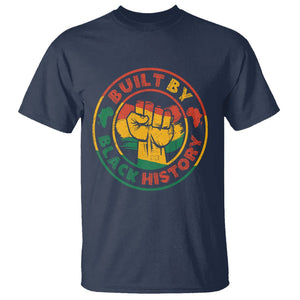 Black History Month T Shirt Built By Black History Afro Melanin TS02 Navy Printyourwear