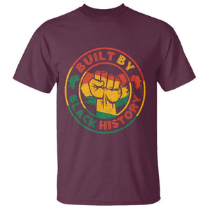 Black History Month T Shirt Built By Black History Afro Melanin TS02 Maroon Printyourwear