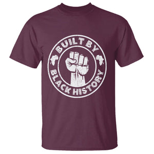 Black History Month T Shirt Built By Black History Afro Melanin TS02 Maroon Printyourwear