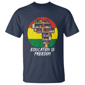 Black History Month T Shirt Education Is Freedom African Americans TS09 Navy Printyourwear