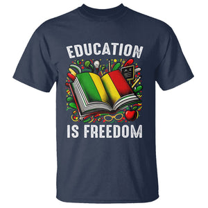 Black History Month T Shirt Education Is Freedom Reading Books Teacher TS09 Navy Printyourwear