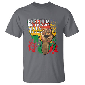 Black History Month T Shirt Freedom Is Never Given It Is Won Equal Rights TS02 Charcoal Printyourwear