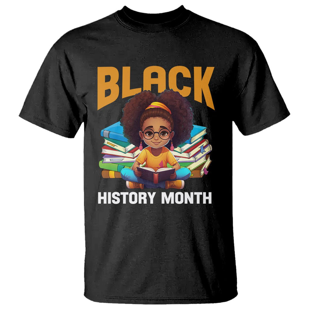 Black History Month T Shirt Girl Reading Book African Pride Melanin TS09 Black Printyourwear