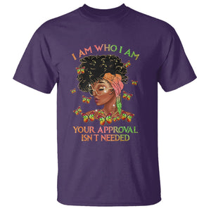 Black History Month T Shirt I Am Who I Am Your Approval Isn't Needed Afro Black Queen TS02 Purple Printyourwear