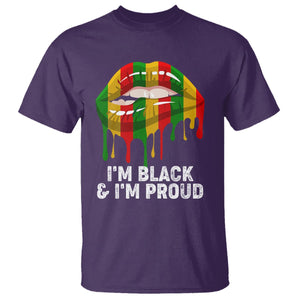 Black History Month T Shirt I'm Black And I'm Proud Women Lips TS02 Purple Printyourwear