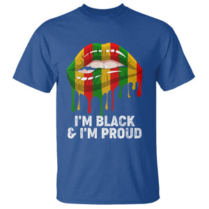 Black History Month T Shirt I'm Black And I'm Proud Women Lips TS02 Royal Blue Printyourwear