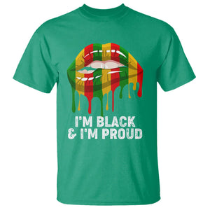 Black History Month T Shirt I'm Black And I'm Proud Women Lips TS02 Irish Green Printyourwear