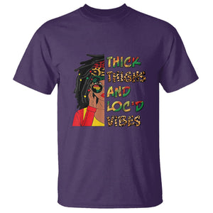 Black History Month T Shirt Thick Thighs And Locd Vibes Proud African Melanin Women TS02 Purple Printyourwear