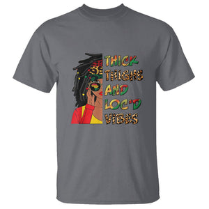 Black History Month T Shirt Thick Thighs And Locd Vibes Proud African Melanin Women TS02 Charcoal Printyourwear