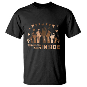 Black History Month T Shirt We Can Be Different On The Outside But We Have The Same Heart TS09 Black Printyourwear