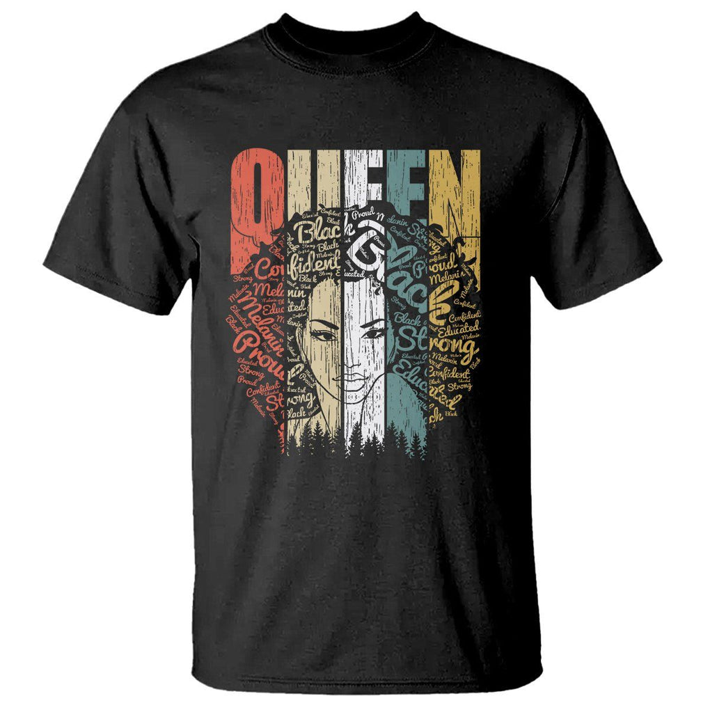 Black History T Shirt For Women Educated Strong Black Queen TS01 Black Printyourwear