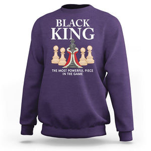 Black King The Most Powerful Piece In The Game Chess Sweatshirt TS09 Purple Printyourwear