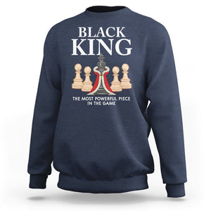 Black King The Most Powerful Piece In The Game Chess Sweatshirt TS09 Navy Printyourwear