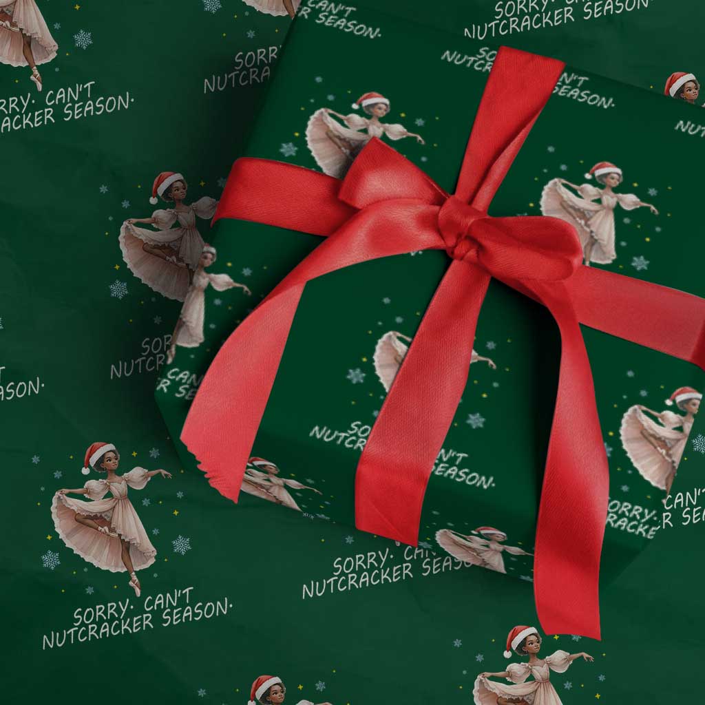 Black Nutcracker Ballet Christmas Wrapping Paper Roll TS14 Green Print Your Wear