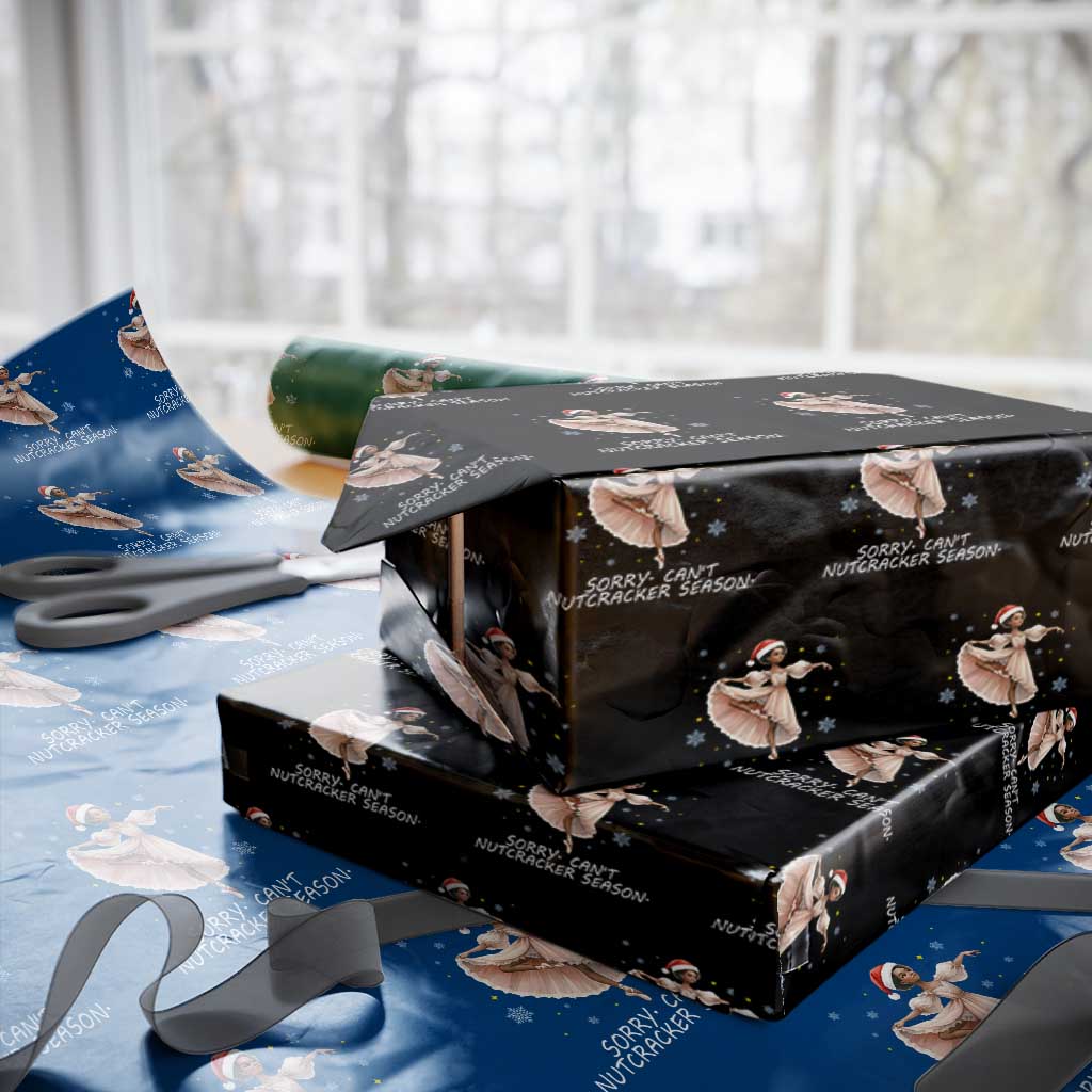 Black Nutcracker Ballet Christmas Wrapping Paper Roll TS14 Black Print Your Wear
