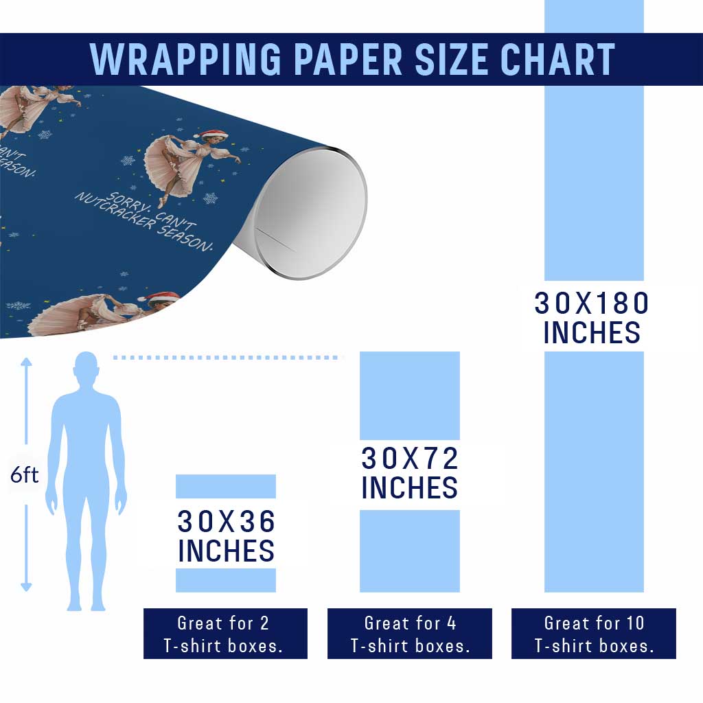 Black Nutcracker Ballet Christmas Wrapping Paper Roll TS14 Print Your Wear