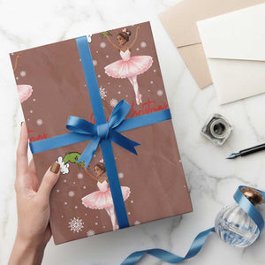 Black Nutcracker Ballet Wrapping Paper Roll Merry Christmas TS14 Mocha Print Your Wear