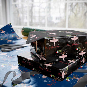 Black Nutcracker Ballet Wrapping Paper Roll Merry Christmas TS14 Black Print Your Wear