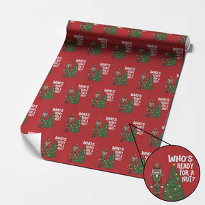Black Nutcracker Christmas Wrapping Paper Roll Who Is Ready For A Nut TS14 Red Print Your Wear