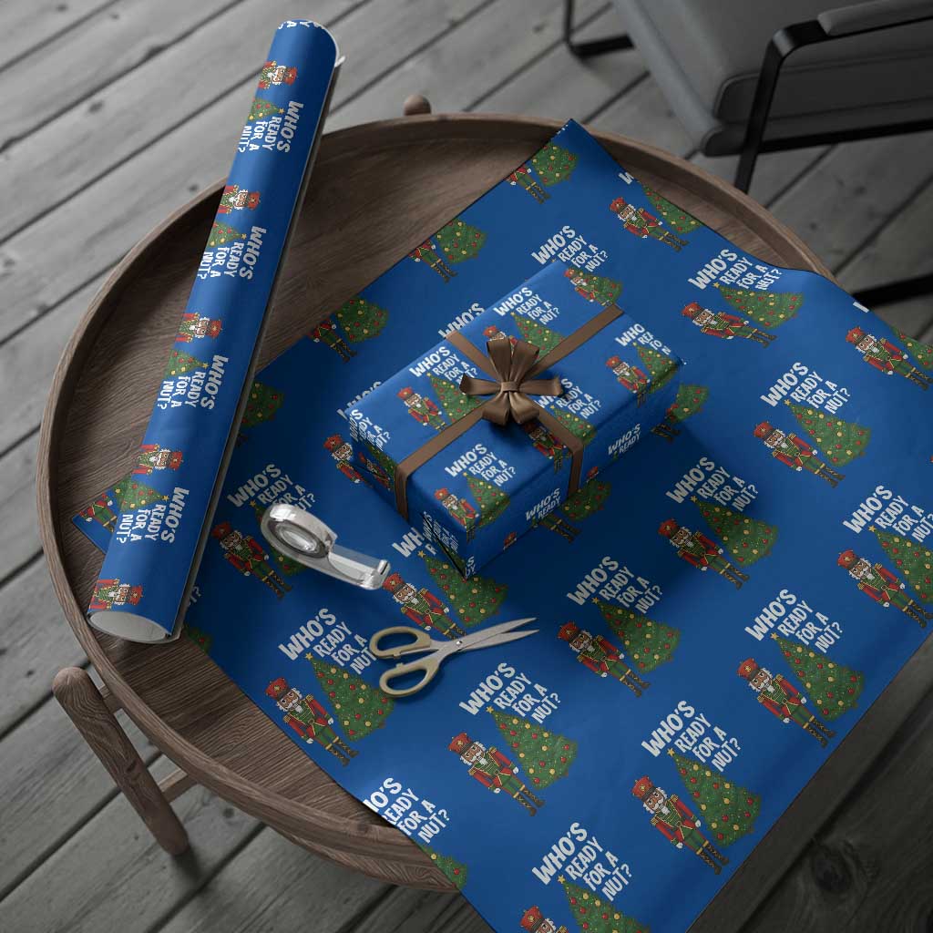 Black Nutcracker Christmas Wrapping Paper Roll Who Is Ready For A Nut TS14 Blue Print Your Wear