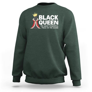 Black Queen The Most Powerful Piece In The Game Chess Sweatshirt TS09 Dark Forest Green Printyourwear