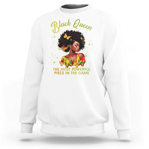 Black Queen The Most Powerful Piece In The Game Melanin Girl Butterfly Sweatshirt TS09 White Printyourwear