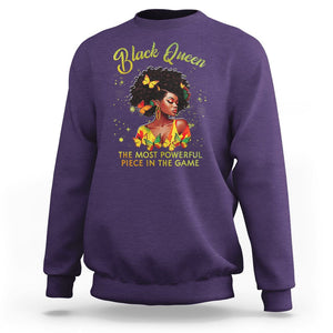 Black Queen The Most Powerful Piece In The Game Melanin Girl Butterfly Sweatshirt TS09 Purple Printyourwear