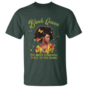 Black Queen The Most Powerful Piece In The Game Melanin Girl Butterfly T Shirt TS09 Dark Forest Green Printyourwear