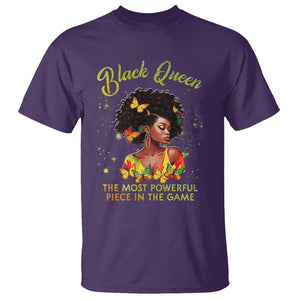 Black Queen The Most Powerful Piece In The Game Melanin Girl Butterfly T Shirt TS09 Purple Printyourwear