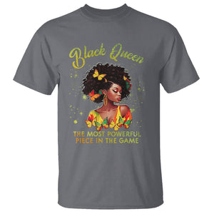 Black Queen The Most Powerful Piece In The Game Melanin Girl Butterfly T Shirt TS09 Charcoal Printyourwear