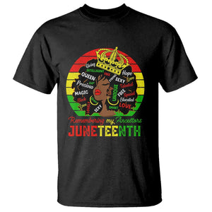 Black Women T Shirt Remembering My Ancestors Juneteenth Celebrate TS01 Black Printyourwear