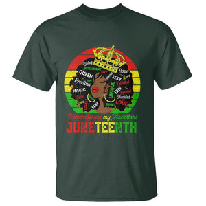 Black Women T Shirt Remembering My Ancestors Juneteenth Celebrate TS01 Dark Forest Green Printyourwear