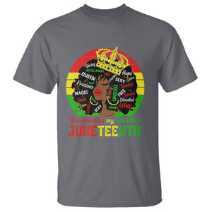 Black Women T Shirt Remembering My Ancestors Juneteenth Celebrate TS01 Charcoal Printyourwear