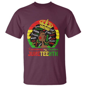 Black Women T Shirt Remembering My Ancestors Juneteenth Celebrate TS01 Maroon Printyourwear