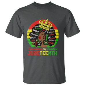 Black Women T Shirt Remembering My Ancestors Juneteenth Celebrate TS01 Dark Heather Printyourwear