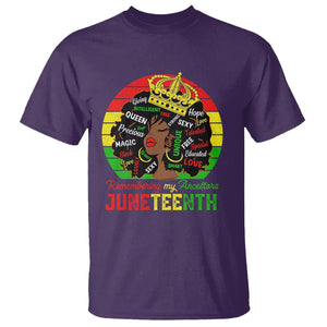 Black Women T Shirt Remembering My Ancestors Juneteenth Celebrate TS01 Purple Printyourwear