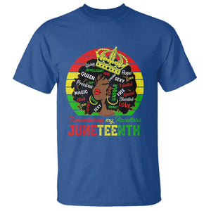 Black Women T Shirt Remembering My Ancestors Juneteenth Celebrate TS01 Royal Blue Printyourwear