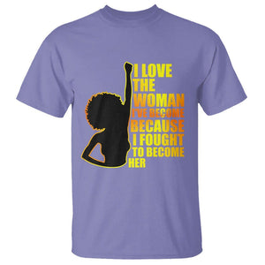 Black Women's History T Shirt I Love The Woman I've Become Melanin African American Silhouette TS02 Violet Printyourwear