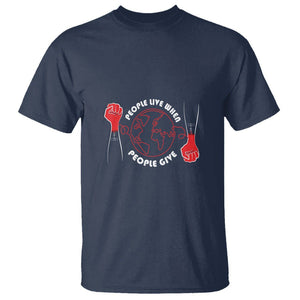 Blood Donor T Shirt People Live When People Give TS09 Navy Printyourwear