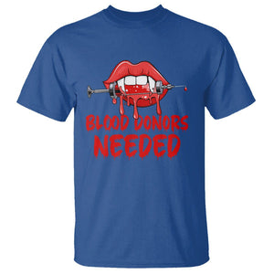 Blood Donors Needed Funny Vampire Lip T Shirt TS09 Royal Blue Printyourwear