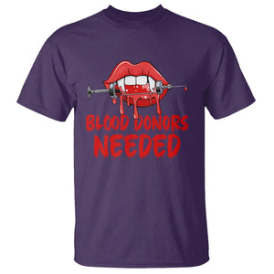 Blood Donors Needed Funny Vampire Lip T Shirt TS09 Purple Printyourwear