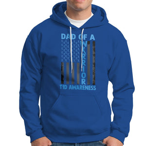 Blue American Flag Dad Of A Warrior T1D Awareness Hoodie TS02 Royal Blue Printyourwear