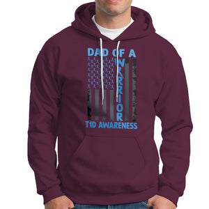 Blue American Flag Dad Of A Warrior T1D Awareness Hoodie TS02 Maroon Printyourwear