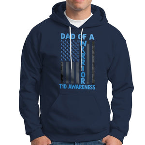 Blue American Flag Dad Of A Warrior T1D Awareness Hoodie TS02 Navy Printyourwear