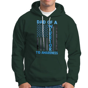 Blue American Flag Dad Of A Warrior T1D Awareness Hoodie TS02 Dark Forest Green Printyourwear