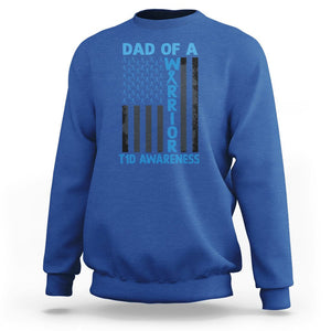 Blue American Flag Dad Of A Warrior T1D Awareness Sweatshirt TS02 Royal Blue Printyourwear